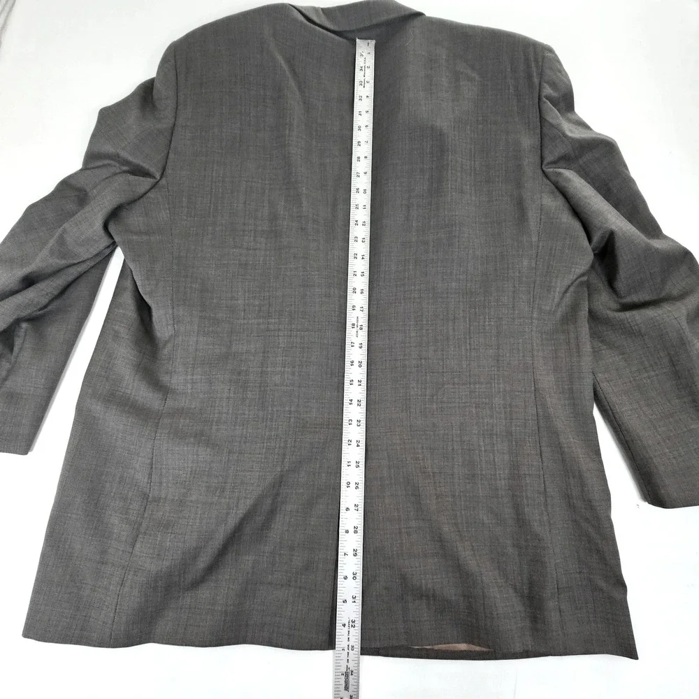 Jos. A. Bank Mens 52L Two Piece Suit Charcoal Gray 100% Wool Pleated Pants